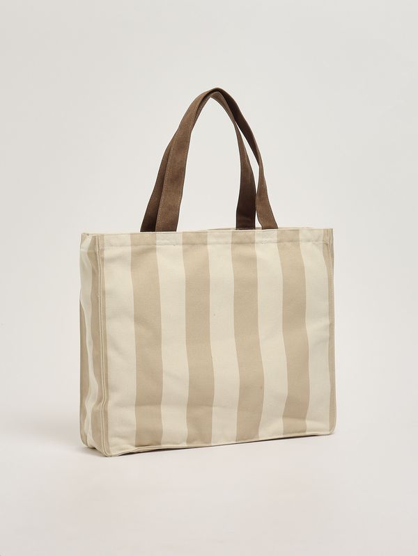 2. Borsa donna Essential in canvas Beige-Bianco MC2 Saint Barth ebagn007