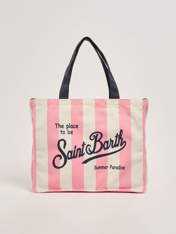 Bolso Essential para mujer de lona Fucsia y blanco MC2 Saint Barth