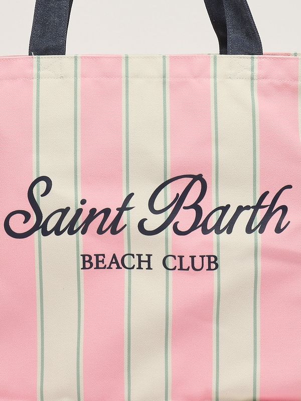 4. Borsa donna Essential in canvas Rosa-Bianco MC2 Saint Barth ebagn007