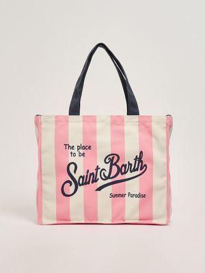 1. Borsa donna Essential in canvas Fucsia-Bianco
