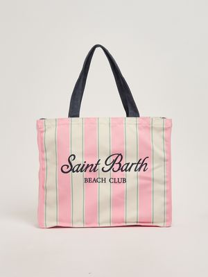 1. Borsa donna Essential in canvas Rosa-Bianco