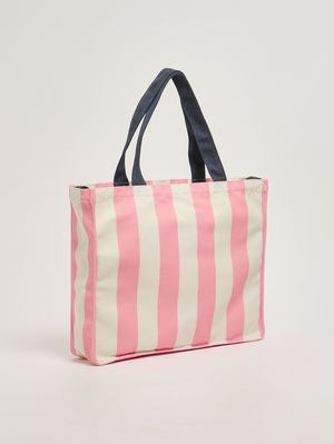 2. Borsa donna Essential in canvas Fucsia-Bianco