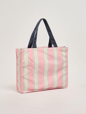 2. Borsa donna Essential in canvas Rosa-Bianco