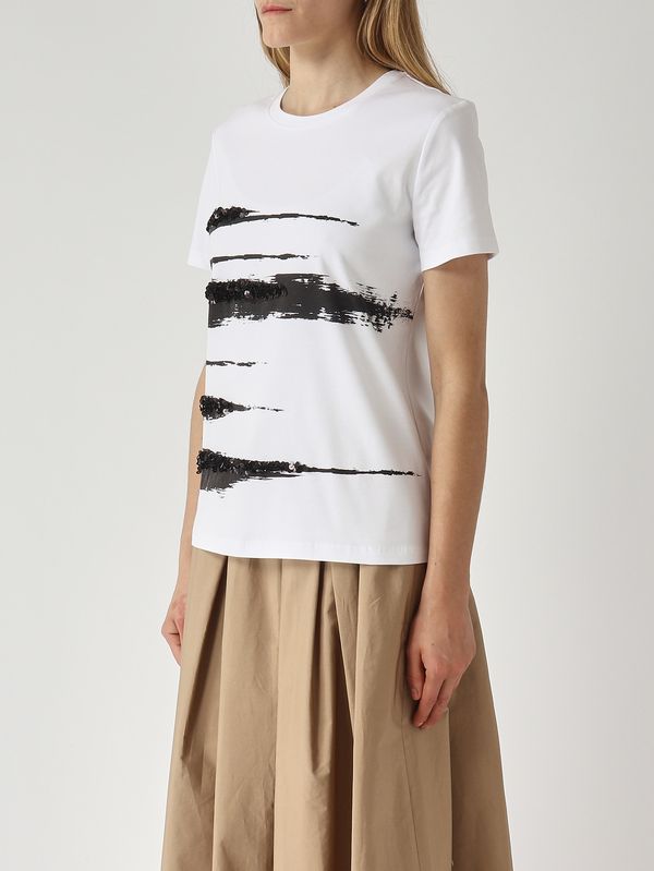 3. T-shirt donna Piacere in cotone Bianco Max Mara Studio 2616971012600