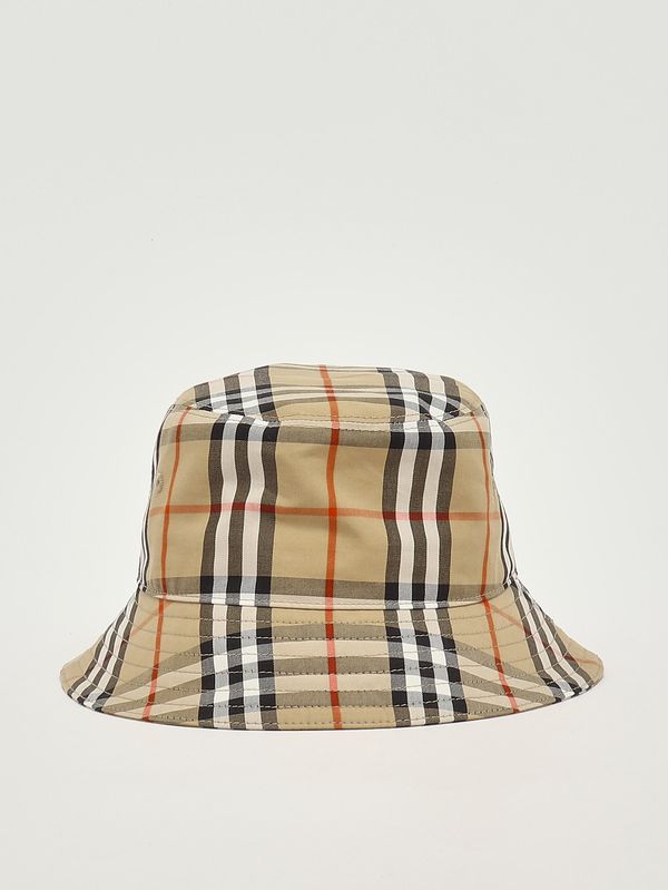 Cotton bucket hat for girls Beige Check Burberry