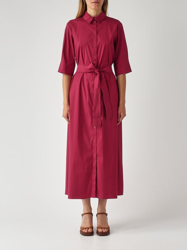Damenkleid in Cognac aus Baumwollmischgewebe Karminrot Max Mara Beachwear