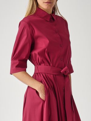5. Damenkleid in Cognac aus Baumwollmischgewebe Karminrot