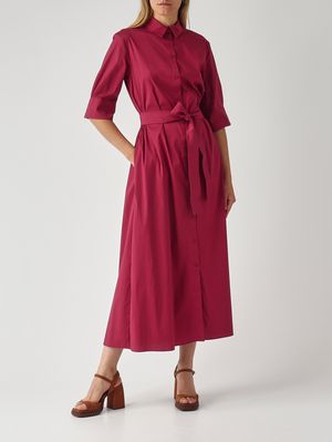 2. Damenkleid in Cognac aus Baumwollmischgewebe Karminrot