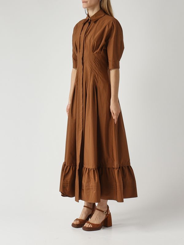 Max Mara Studio Women's Cera cotton dress - Brown | Caposerio.com