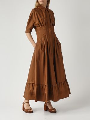 2. Abito donna Cera in cotone Cuoio