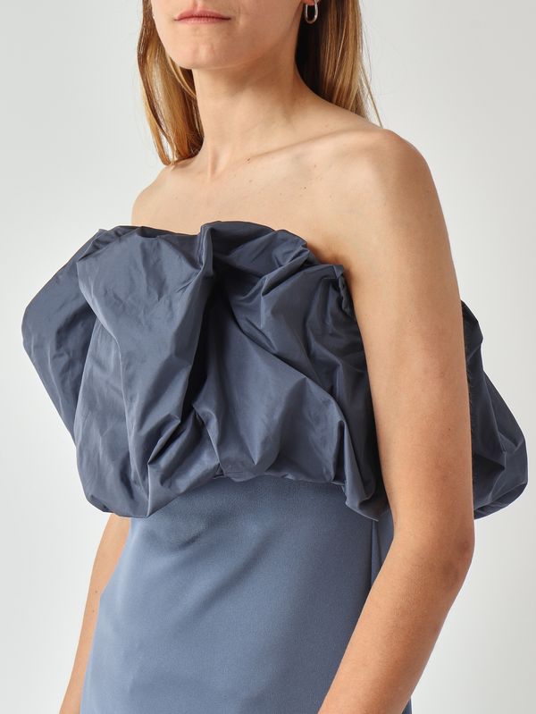 5. Women's Operoso dress in satin and taffeta Teal Max Mara Studio 2616221054600