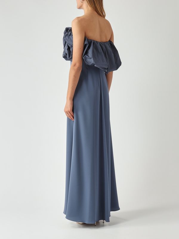 4. Women's Operoso dress in satin and taffeta Teal Max Mara Studio 2616221054600