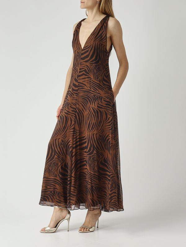 2. Abito donna Salice in chiffon di seta Marrone-Nero Max Mara Studio 2616221092600