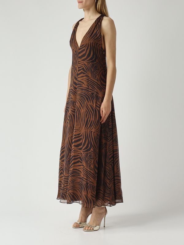 3. Abito donna Salice in chiffon di seta Marrone-Nero Max Mara Studio 2616221092600