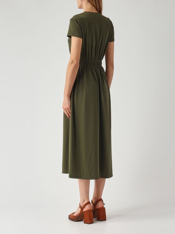 MM Max Mara Cannone women's modal blend dress - Military Green | Caposerio.com MM Max Mara Cannone women's modal blend dress - Military Green | Caposerio.com