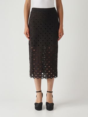1. Women's Zorro skirt in perforated fabric Black