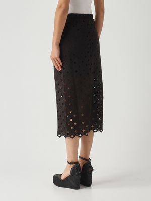4. Women's Zorro skirt in perforated fabric Black