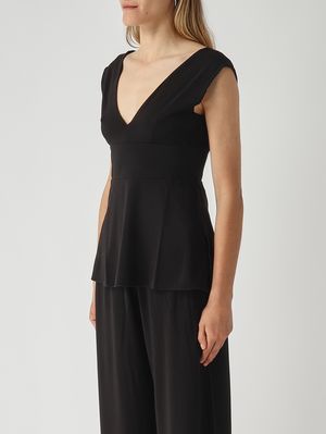 3. Top de mujer Oblare de viscosa elástica Negro