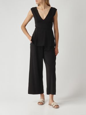 2. Top de mujer Oblare de viscosa elástica Negro