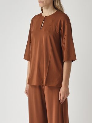 3. Damenbluse Giglio aus Stretch-Viskose Braun