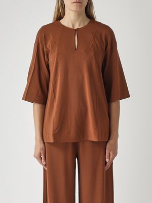 1. Damenbluse Giglio aus Stretch-Viskose Braun