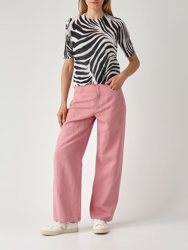 2. Onorata women's trousers in cotton and linen Pink S Max Mara 2619131083600