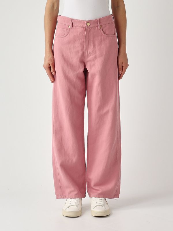 1. Onorata women's trousers in cotton and linen Pink S Max Mara 2619131083600