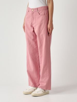3. Onorata women's trousers in cotton and linen Pink