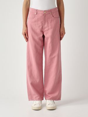 1. Onorata women's trousers in cotton and linen Pink