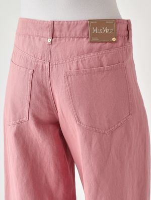 5. Onorata women's trousers in cotton and linen Pink