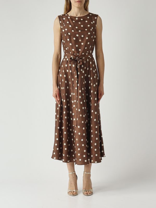 1. Vestido de mujer Martina de seda. Marrón-Marfil S Max Mara 2619221013600
