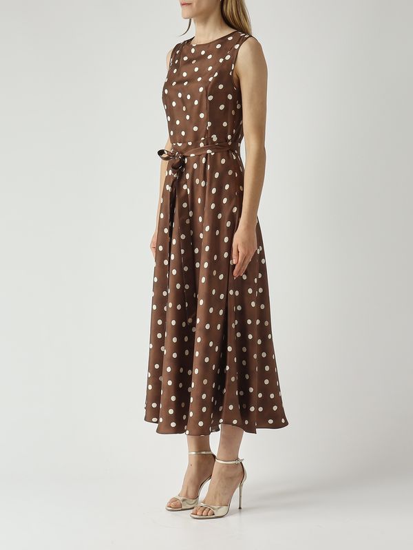 3. Vestido de mujer Martina de seda. Marrón-Marfil S Max Mara 2619221013600