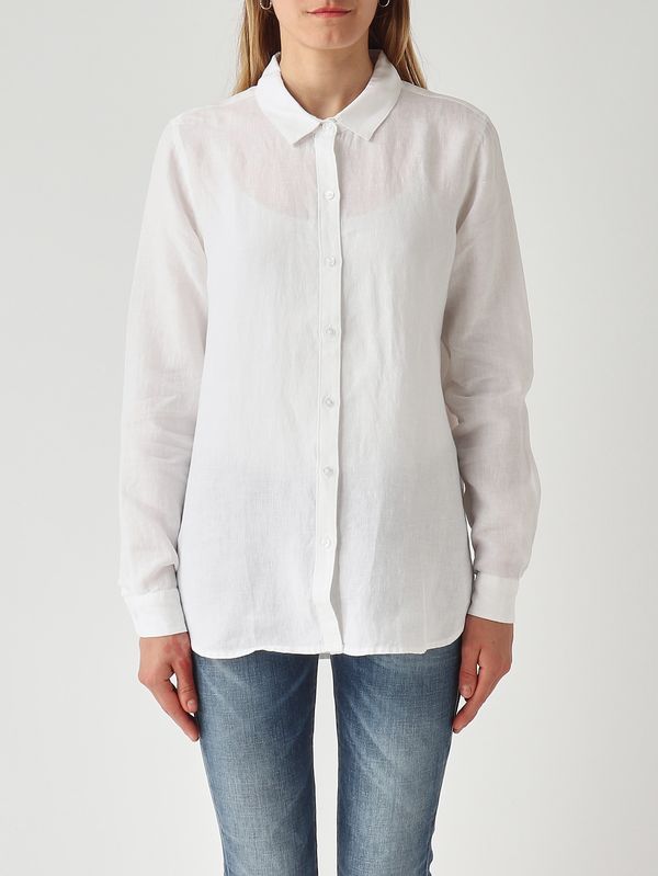 Marineblaue Damen-Leinenkittel Weiß Barbour