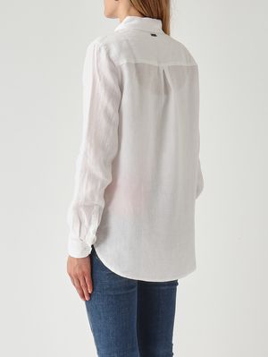 4. Batas de mujer Marine de lino Blanco