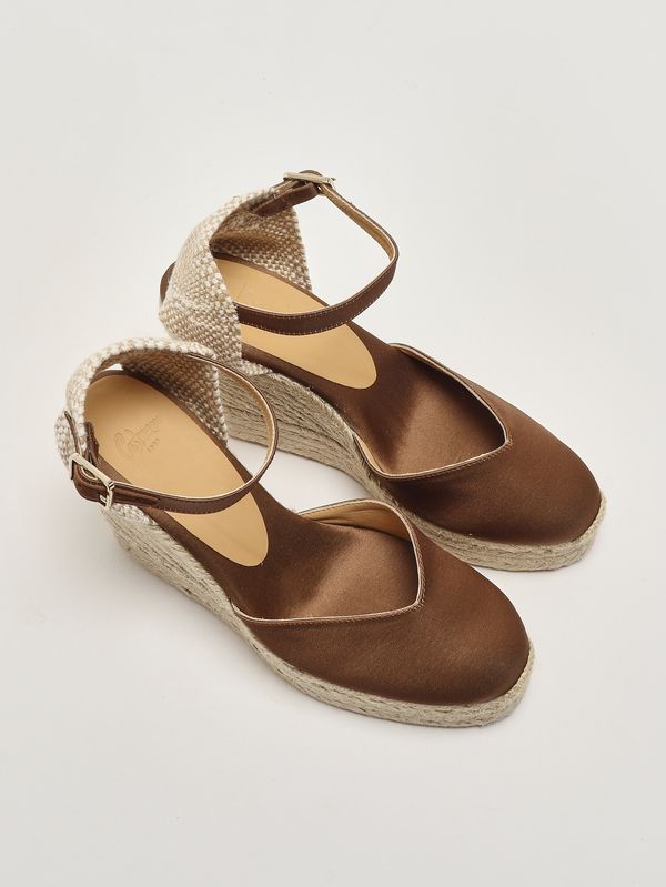 2. Damen-Keilabsatzschuh Chiarita aus Baumwoll-Canvas Moka Castaner chiarita/8edraso