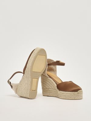4. Damen-Keilabsatzschuh Chiarita aus Baumwoll-Canvas Moka