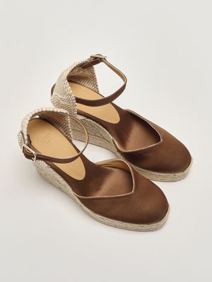 2. Damen-Keilabsatzschuh Chiarita aus Baumwoll-Canvas Moka