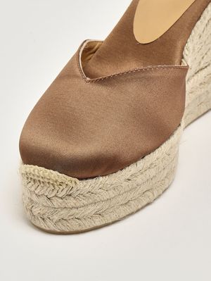 5. Damen-Keilabsatzschuh Chiarita aus Baumwoll-Canvas Moka