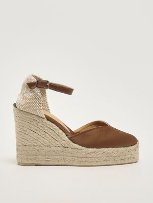 1. Damen-Keilabsatzschuh Chiarita aus Baumwoll-Canvas Moka