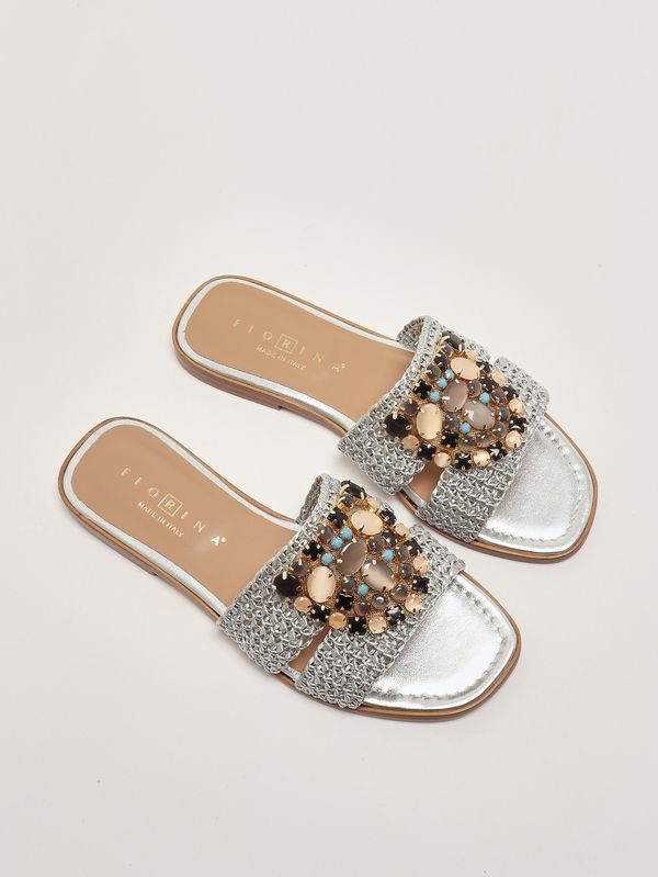 2. Damen-Sandale aus Raffia Silber Fiorina 189528