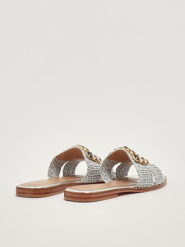 3. Damen-Sandale aus Raffia Silber Fiorina 189528