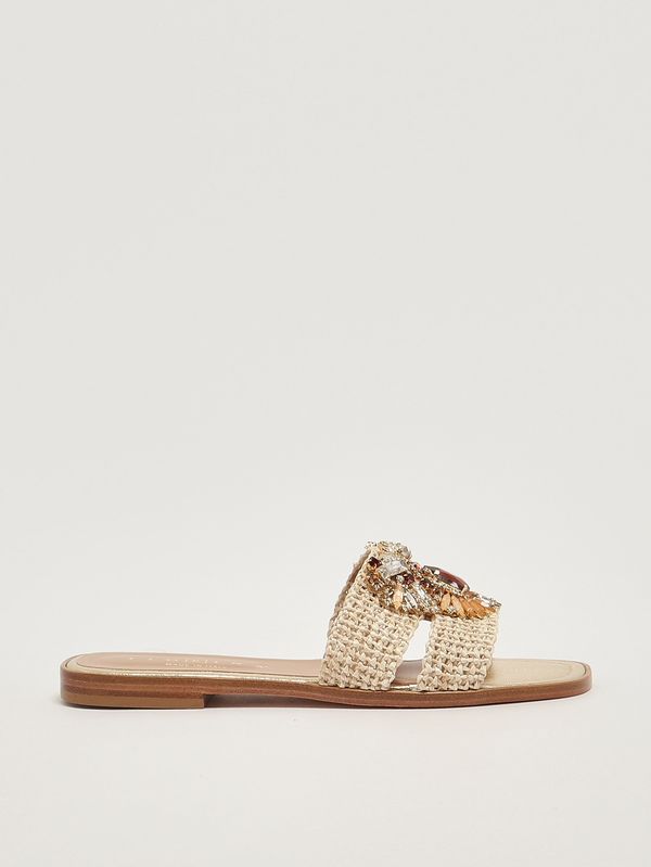 1. Damen-Sandale aus Raffia Creme Fiorina 189528