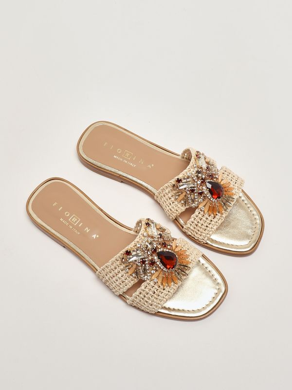 2. Damen-Sandale aus Raffia Creme Fiorina 189528