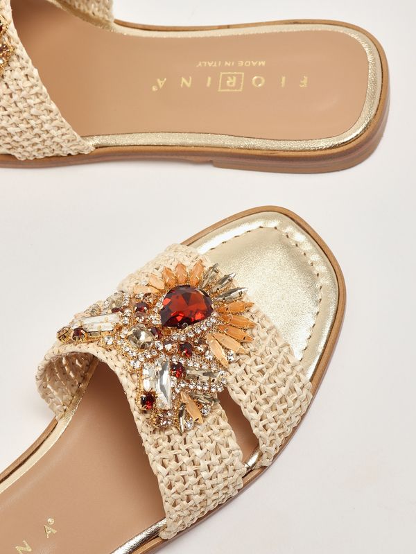 4. Damen-Sandale aus Raffia Creme Fiorina 189528