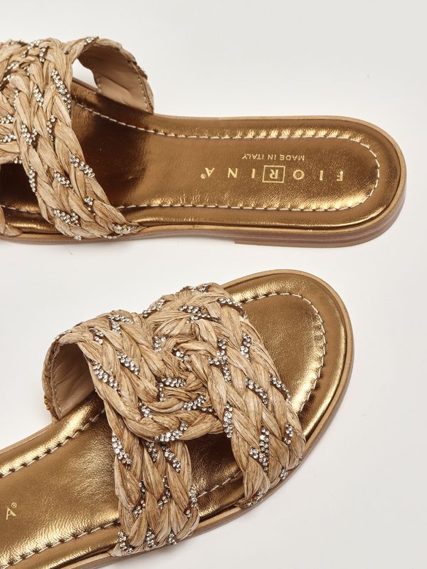 5. Irene women's raffia sandal Leather Fiorina 225830