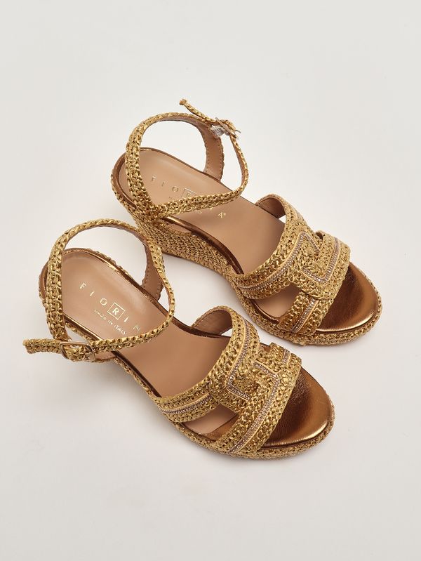 2. Damen-Keilabsatzschuh Adria aus Raffia Bronze Fiorina 198s792s