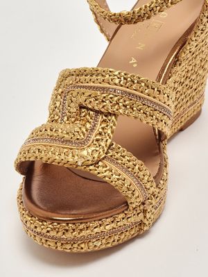 5. Damen-Keilabsatzschuh Adria aus Raffia Bronze