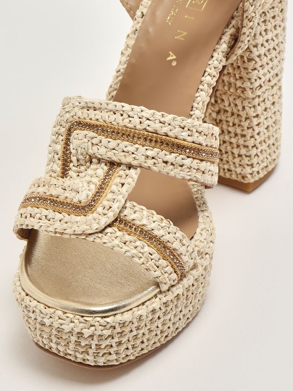 5. Sandalia de mujer de rafia Crema Fiorina 152j791s
