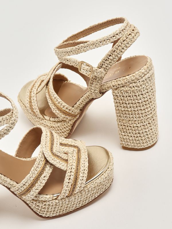 4. Sandalia de mujer de rafia Crema Fiorina 152j791s