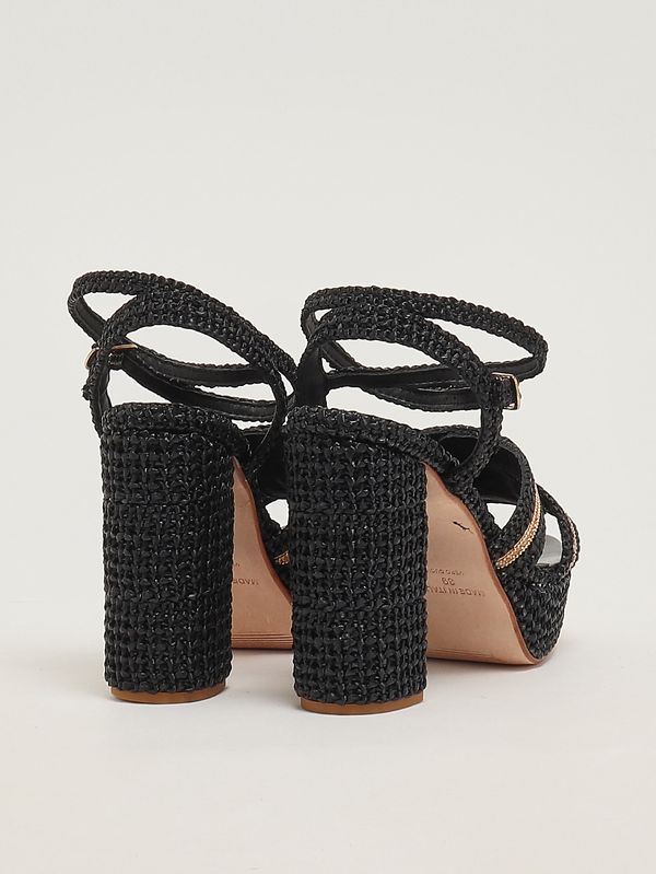 3. Sandalia de mujer de rafia Negro Fiorina 152j791s